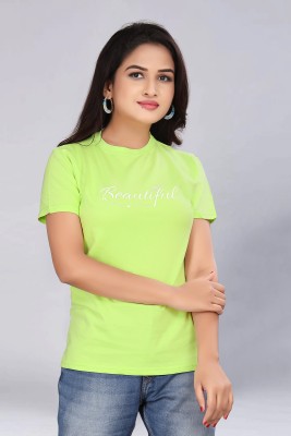 CRYSTON Casual Graphic Print Women Light Green Top