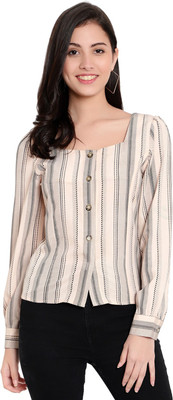 ankles Casual Printed Women Beige Top