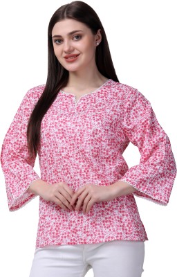 VAAMII Casual Floral Print Women Pink Top