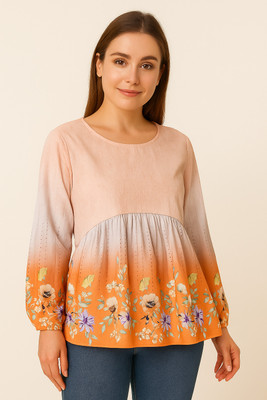 DAEVISH K Women Dyed/Ombre Straight Kurta(Pink, Orange)