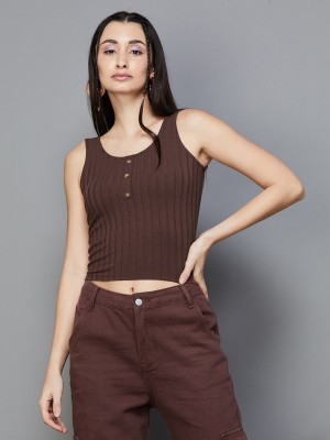 Ginger by Lifestyle Casual Solid Women Brown Top