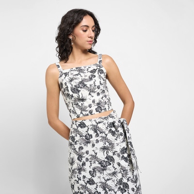 Rangmanch by Pantaloons Casual Printed Women Black Top