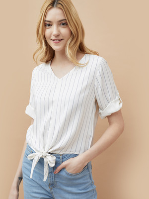 Fame Forever by Lifestyle Casual Printed Women Blue Top