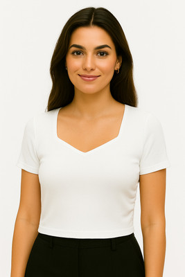 SUGARCANNE Casual Solid Women White Top