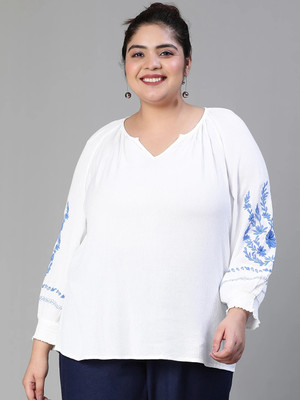 OXOLLOXO Casual Solid Women White Top