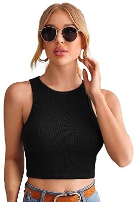 Bhami Enterprise Casual Solid Women Black Top