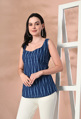 METRONAUT Casual Printed Women Blue Top