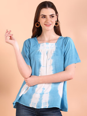 METRONAUT Casual Tie & Dye Women Blue Top