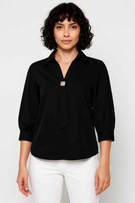 SHEHZADI ONLINE Casual Solid Women Light Blue Top