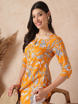 Janakdulari fashion Formal Printed Women Orange Top