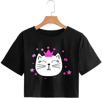 LOVO Casual Printed Women Black Top