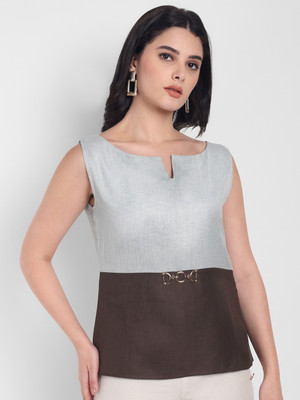 esseneur Party Color Block Women Brown Top