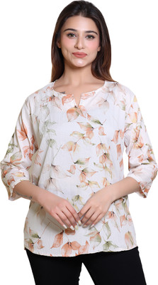 Ogarti Casual Printed Women Orange Top