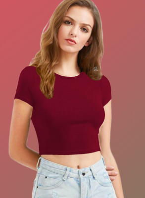 Maheshvi Casual Solid Women Maroon Top