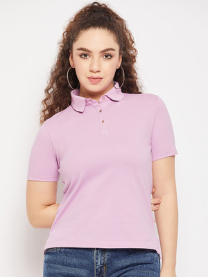MADAME Casual Solid Women Purple Top