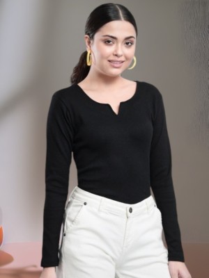 Maheshvi Casual Solid Women Black Top