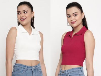 Ann Springs Casual Self Design Women Red Top