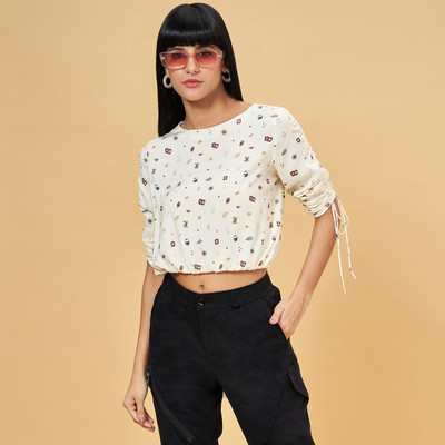 PEOPLE Casual Printed Women Multicolor Top