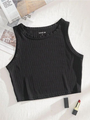 toystshirt Casual Striped Women Black Top