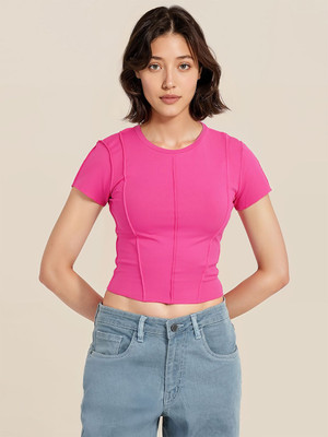 Dressberry Casual Solid Women Pink Top