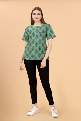 KILLARI FASHION Casual Printed Women Green Top