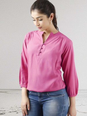 Himanc Enterprises Casual Solid Women Pink Top