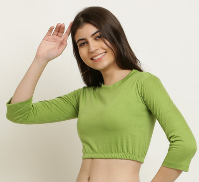 GLAMY COUTURE Casual Solid Women Green Top