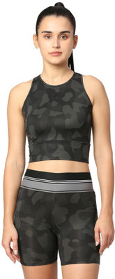 Laasa Sports Casual Printed Women Black, Grey Top