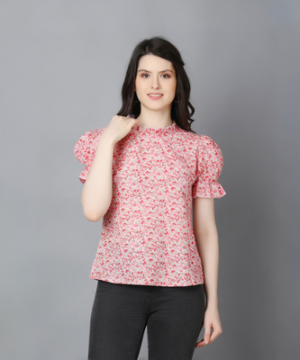 ZUVINO Casual Printed Women Pink Top