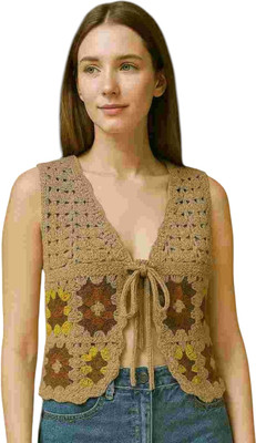 Laxmi Empire Casual Self Design Women Brown Top