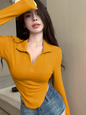 veshh Casual Solid Women Yellow Top