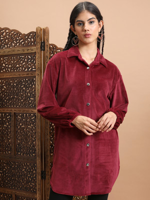 Vishudh Casual Solid Women Maroon Top