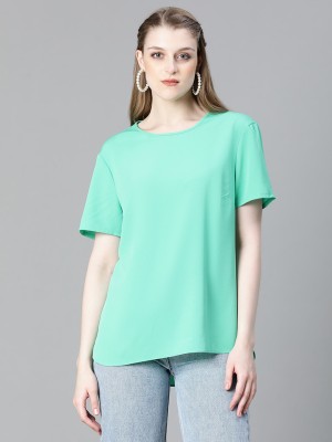 OXOLLOXO Casual Solid Women Green Top