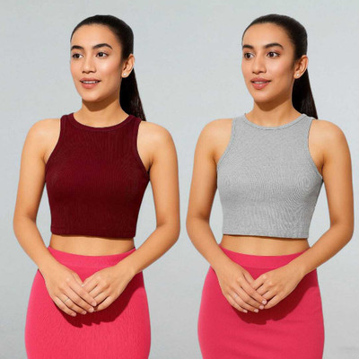 Mimmy Kids Casual Solid Women Grey, Maroon Top