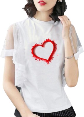 CNQFS FASHION Casual Printed Women White Top