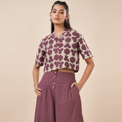 Akkriti by Pantaloons Party Printed Women Purple Top