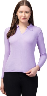 ASAD GARMENTS Casual Self Design Women Purple Top