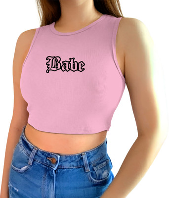 Fashion And Youth Casual Printed Women Pink Top