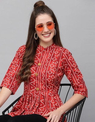 TAMALA PALLU Formal Printed Women Red Top
