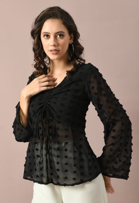IUGA Party Self Design Women Black Top