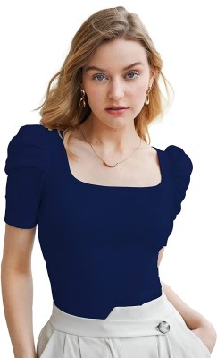 Shasmi Casual Solid Women Blue Top