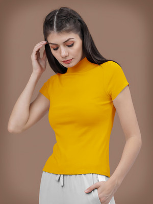 Maheshvi Casual Solid Women Yellow Top