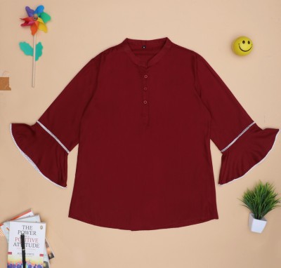 Fashion Senoraa Casual Solid Women Maroon Top