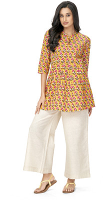 HouseOfCommon Casual Printed Women Yellow, Pink, Dark Green Top