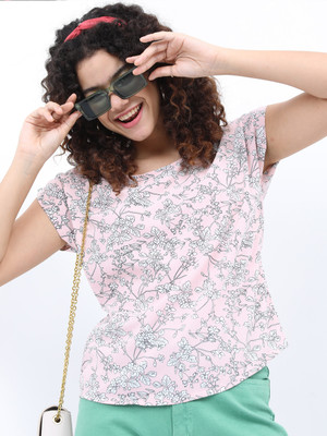 Tokyo Talkies Casual Printed Women Dark Blue Top