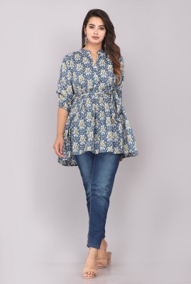 Highlight fashion export Casual Printed Women White, Yellow, Dark Blue Top