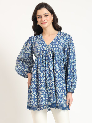 DIVENA Casual Printed Women Blue Top