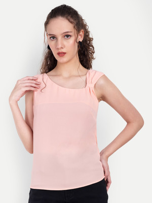 FairLeaf Casual Printed Women Pink Top