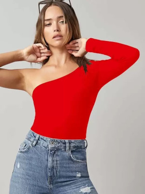 Whitewhale Casual Solid Women Red Top