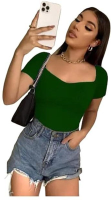 DEALZONE Casual Solid Women Black Top